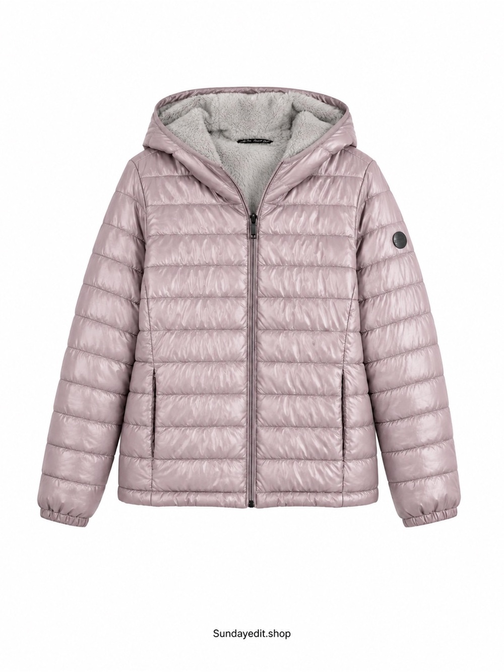 Andrew Marc Reversible Lavender Hooded Puffer Jacket | NWOT | Size L